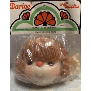 Darice Brown Hair Doll Head & Hands Large Acrylic Hair Plastic 12925-50018E